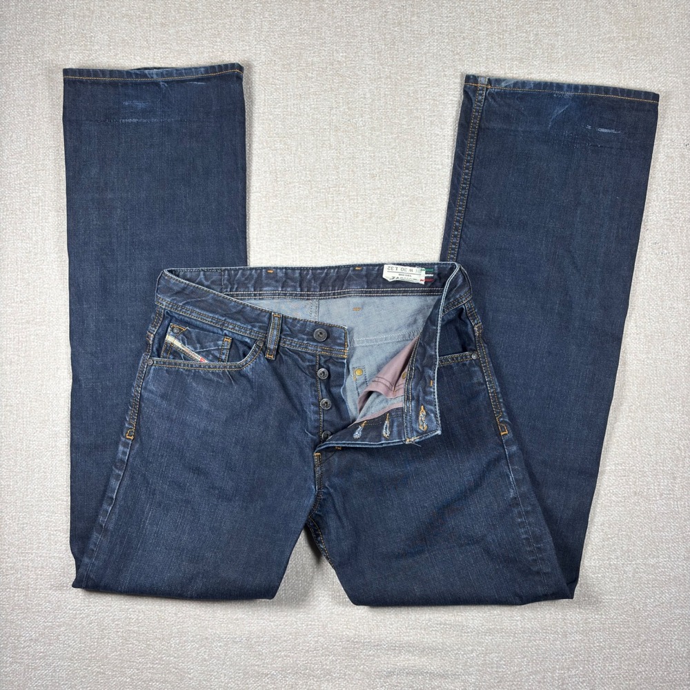 Diesel Zaghor Wash 0088Z Mens Straight Leg Jeans Blue Made in Italy 30x32